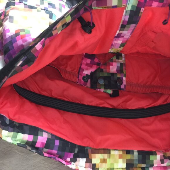 Burton Jacket Womens S Pink Dryride Pixel Geometric Snowboard Ski Parka Coat Zip - Picture 5 of 15